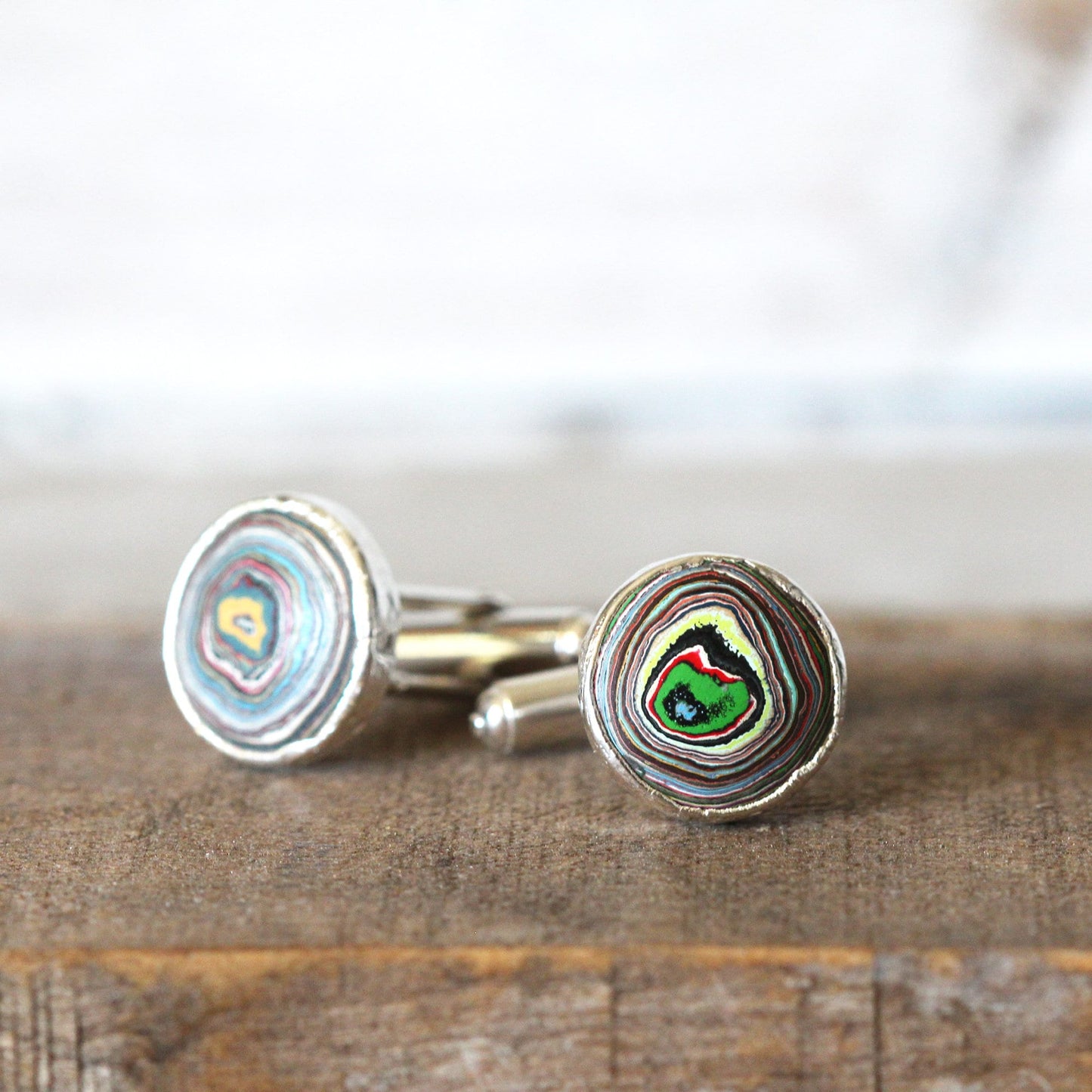 Graffiti Cuff Links - Graffiti Fordite - Gift for New Husband