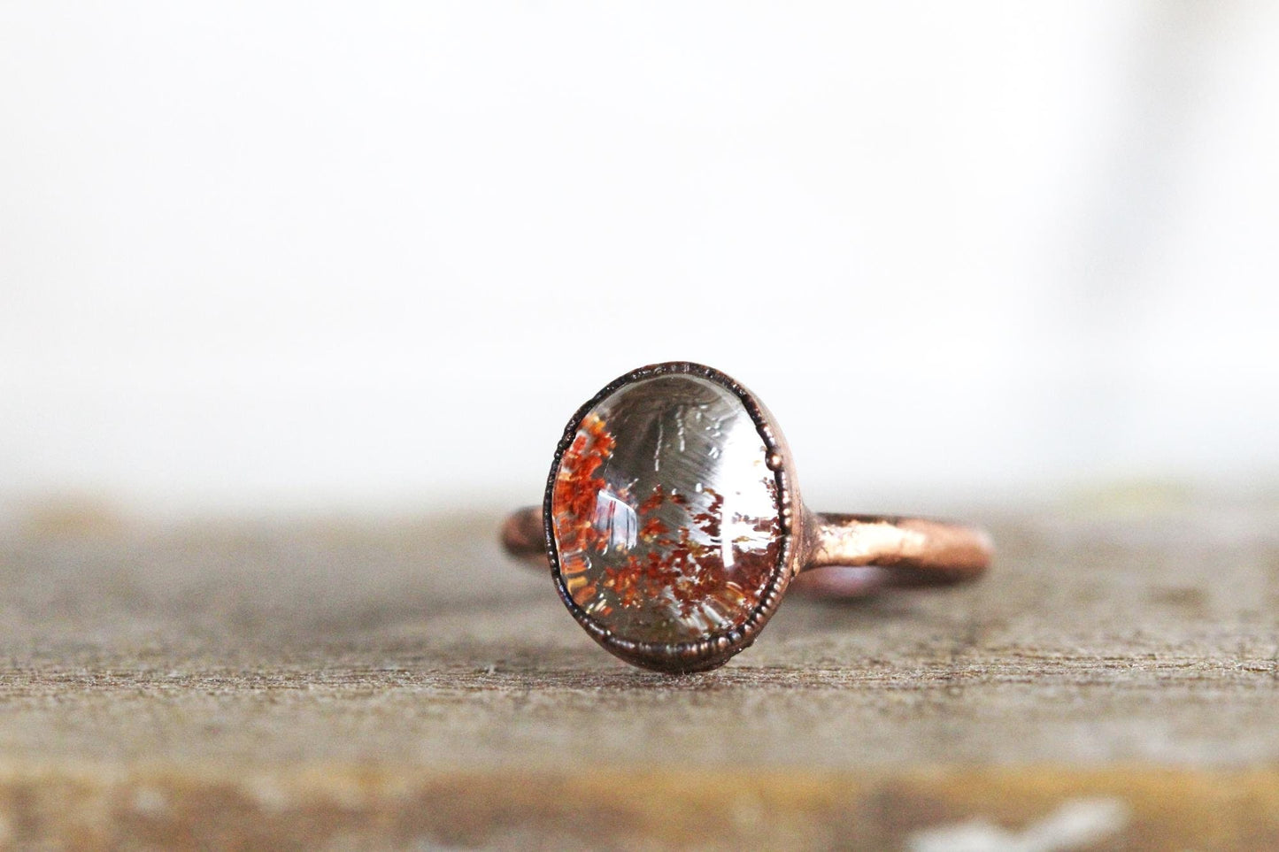 Garden Quartz Ring - Lodolite - Phantom Quartz