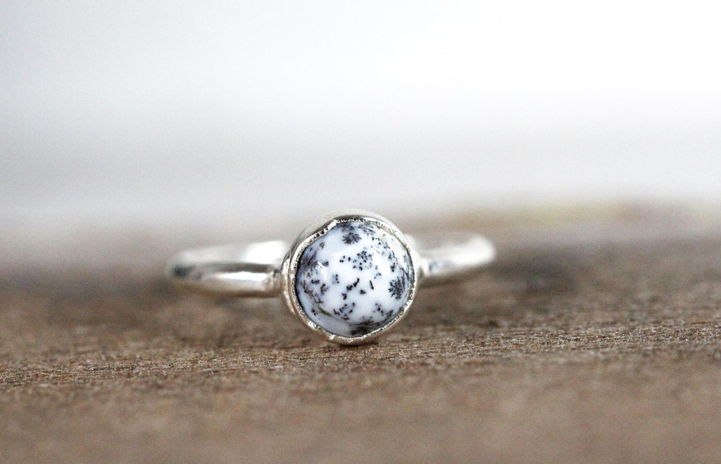 Dendritic Opal Ring - Merlinite Stone - Electroformed Jewelry