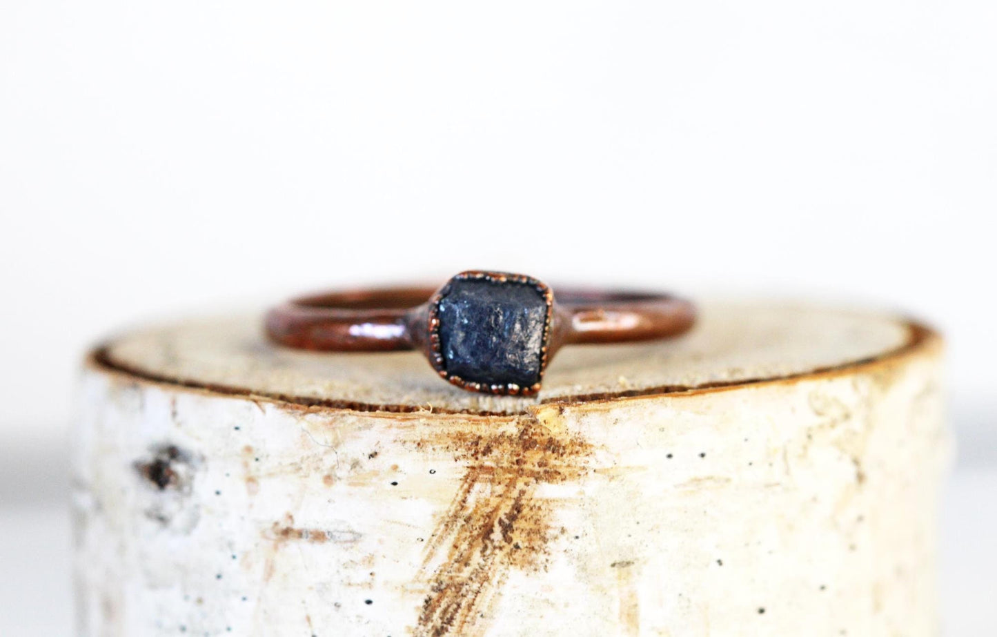 Raw Sapphire Ring - Natural Stone - September Birthstone Jewelry