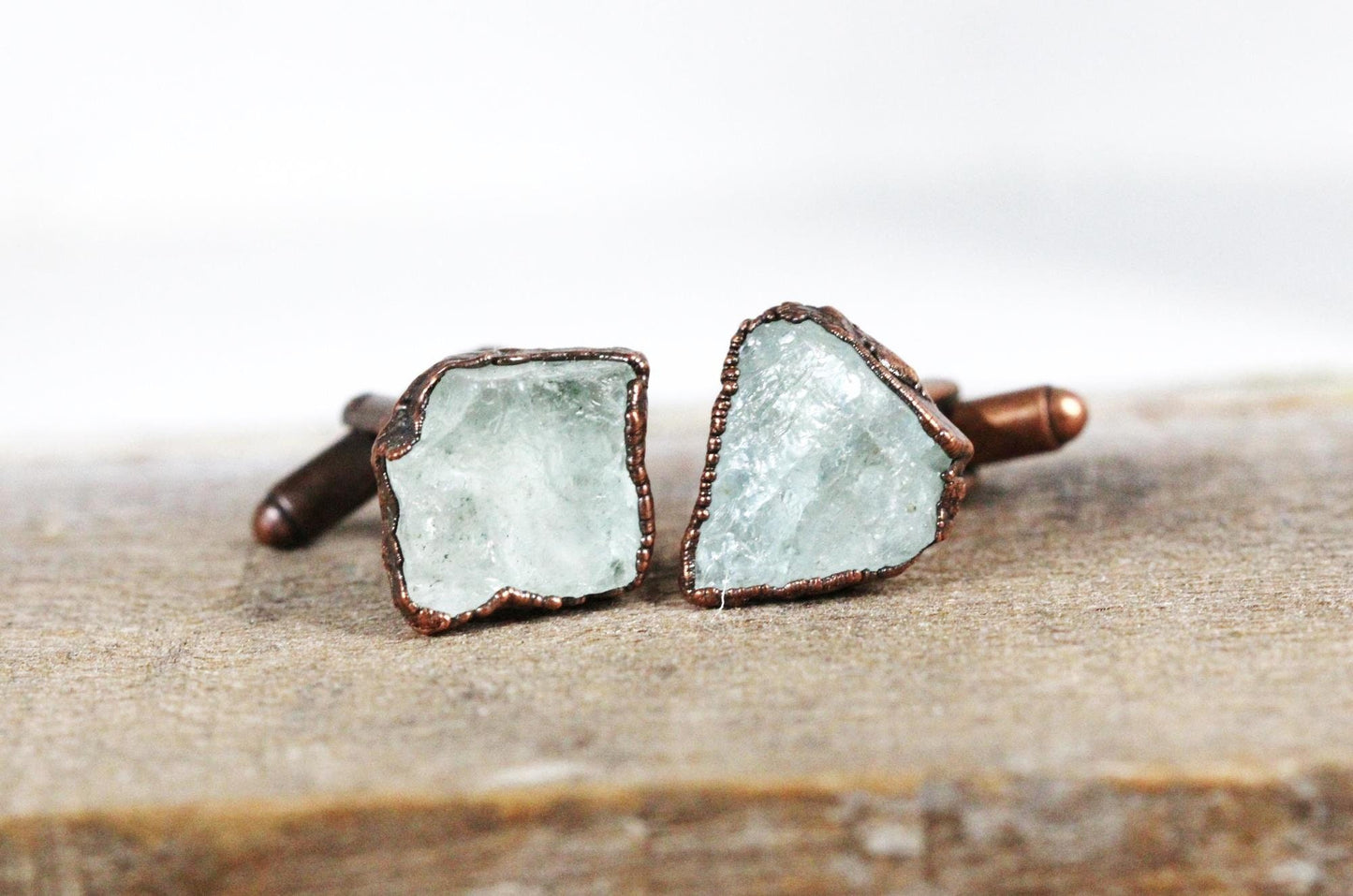 Aquamarine Cuff Links - Birthstone Cufflinks - March Birthstone - Graduation Gift - Crystal Cuff Links