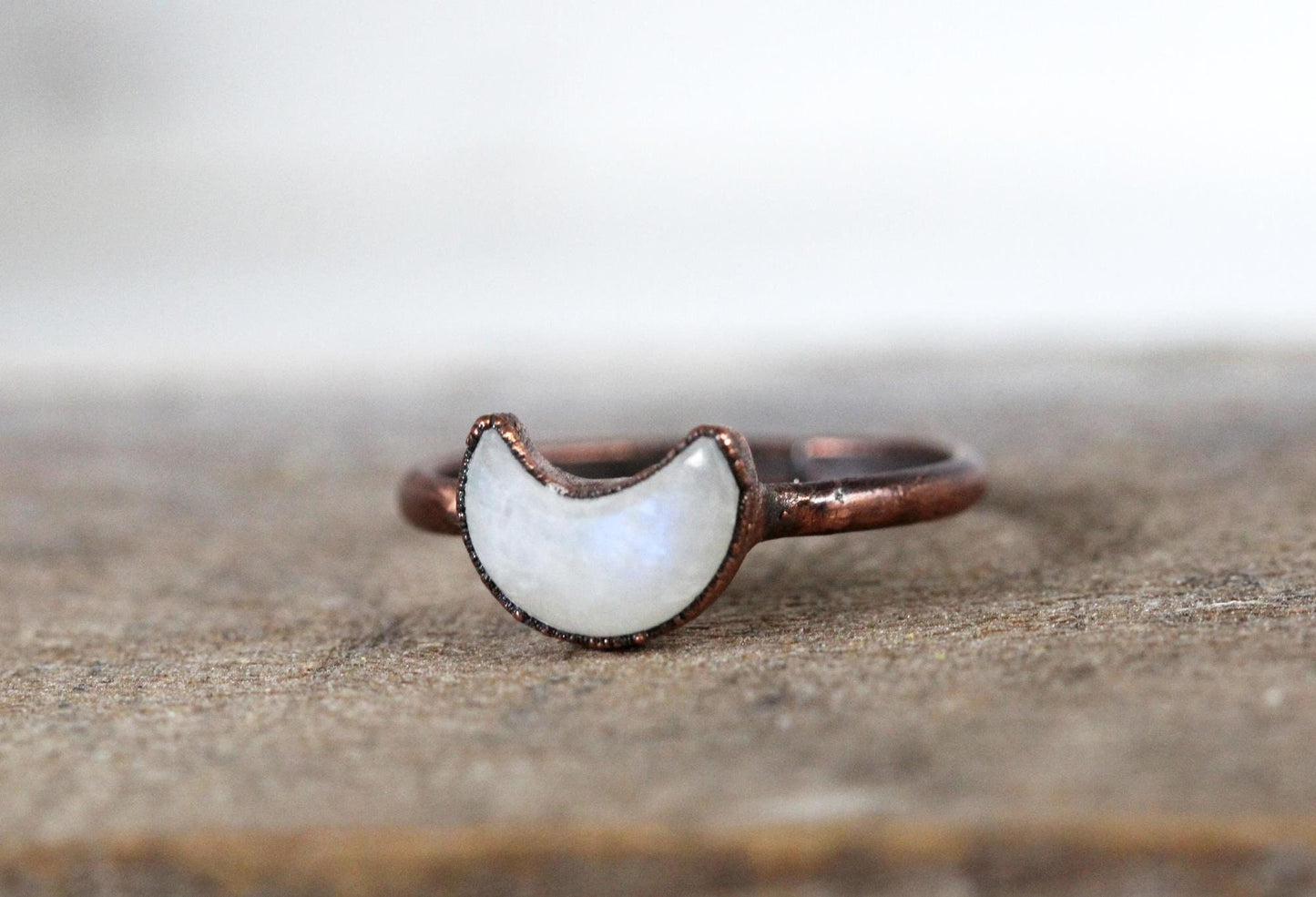 Moonstone Crescent Ring - Moon Phase Jewelry - Celestial