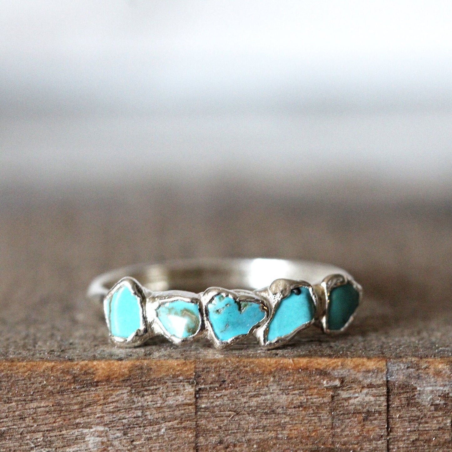 Turquoise Ring - Multi Stone Ring - December Birthstone Jewelry