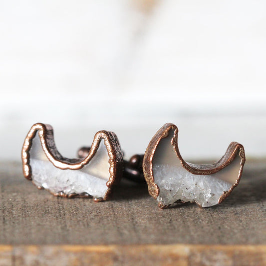 Amethyst Cuff Links - Groomsmen Gift - Half Moon Cufflinks - Men's Jewelry