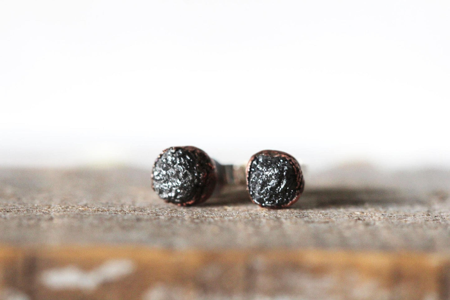 Raw Diamond Earrings - Conflict Free Diamond Studs - April Birthstone Jewelry - Gold Post Earrings - Simple Earrings