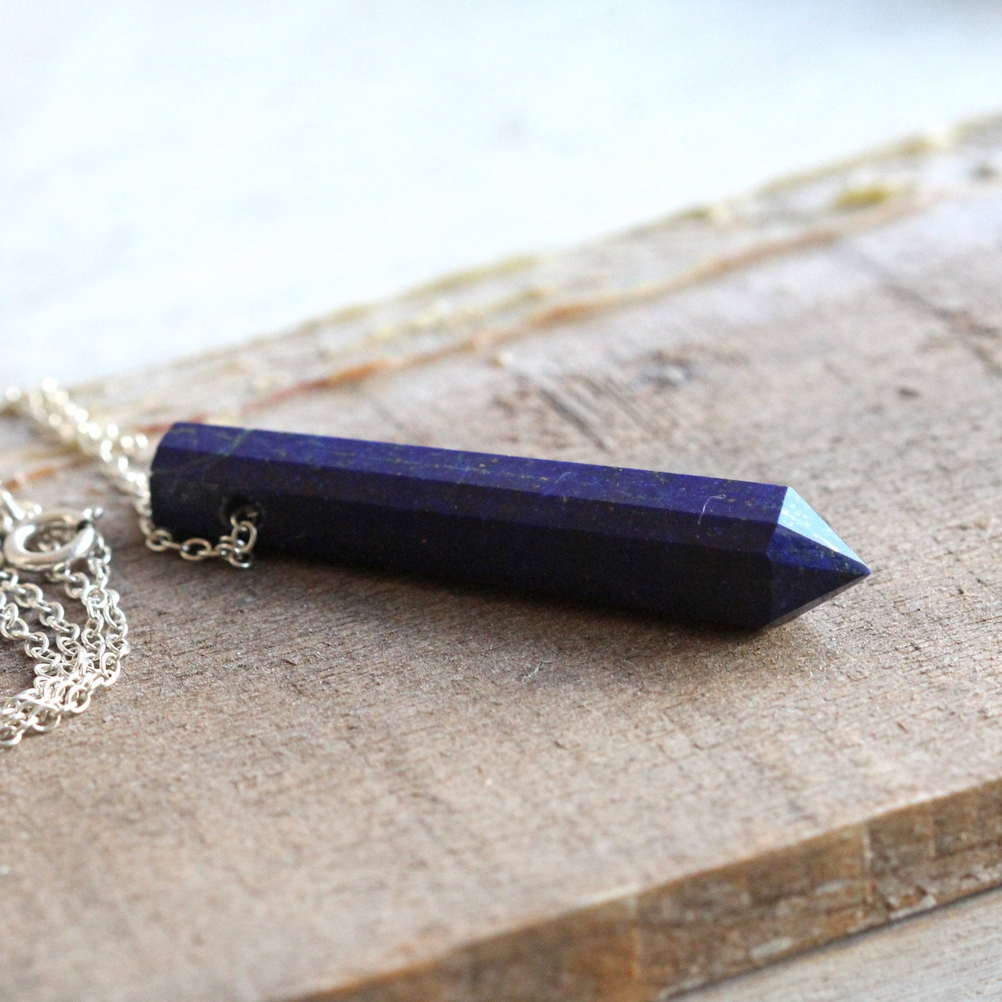 Lapis Lazuli Pendant - Polished Blue Lapis - September Birthstone Jewelry