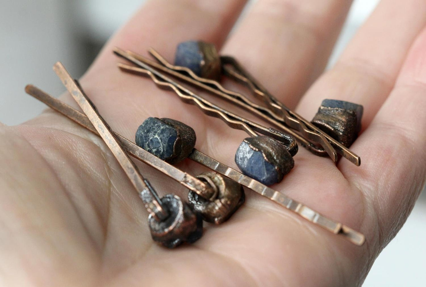 Sapphire Bobby Pin - Stone Hair Jewelry - Bridal Hair Accessory - September Birthstone - Something Blue