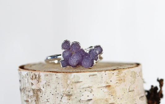 Grape Stone Ring - Grape Agate Jewelry - Electroformed Ring