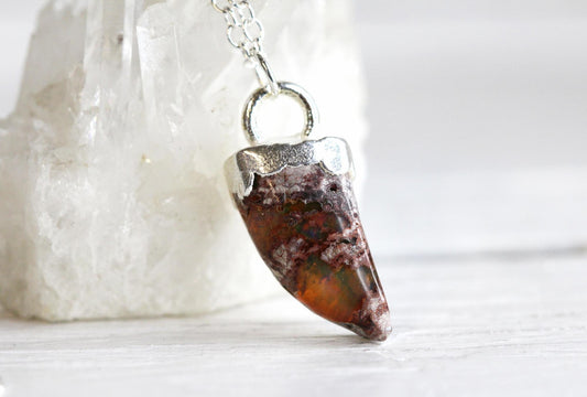 Mexican Opal Necklace - October Birthstone - Stone Talon Pendant