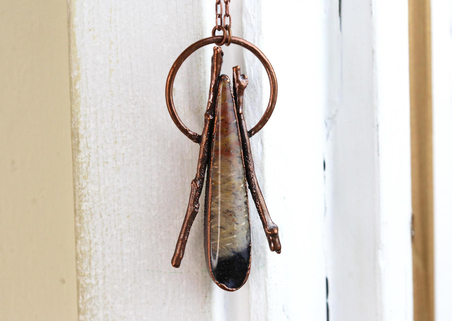 Palm Root Necklace - Large Stone Necklace - Petrified Wood Necklace - Fossilized Wood