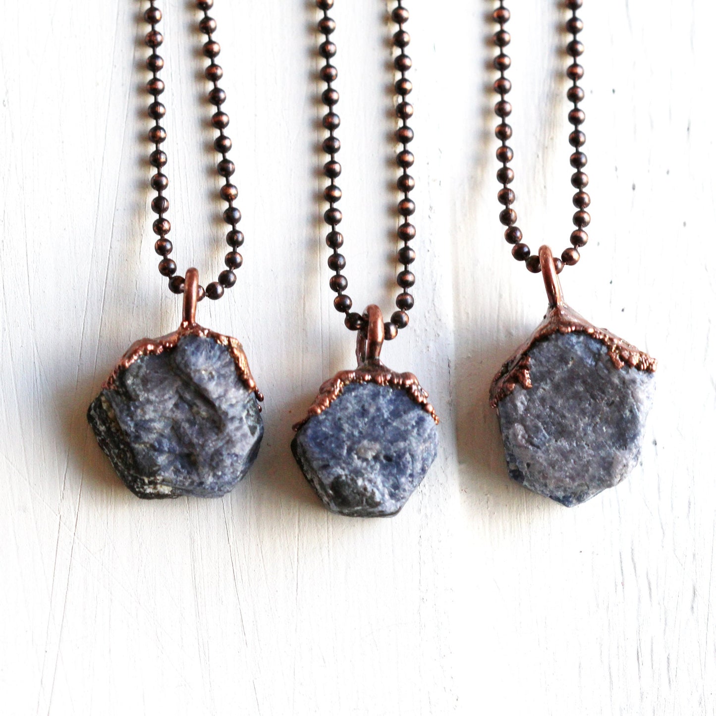 Raw Sapphire Necklace - Raw Gemstone Pendant - September Birthstone - Rough Crystal