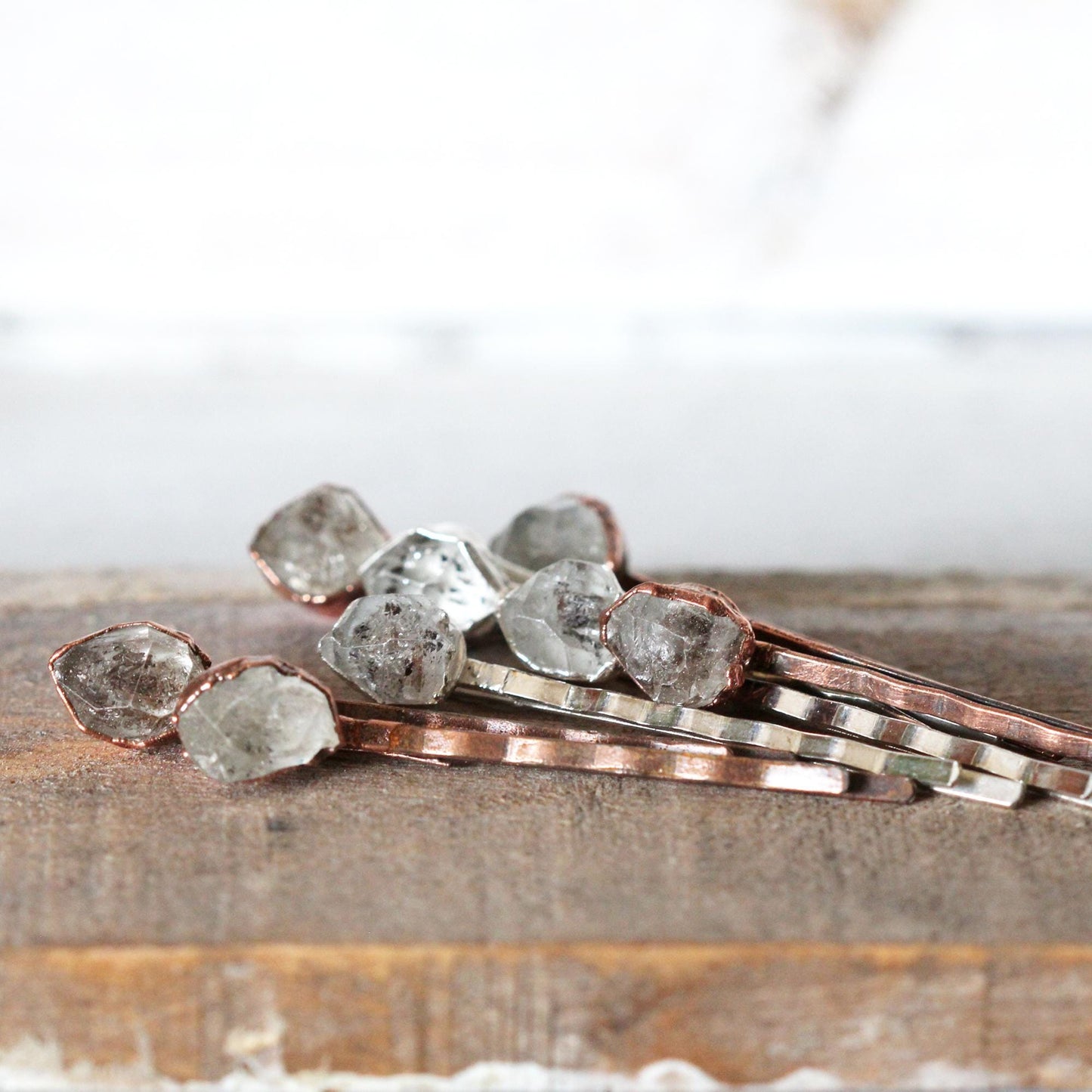 Crystal Bobby Pin - Bridal Hair Accessory - Quartz Hair Pin - Forest Wedding