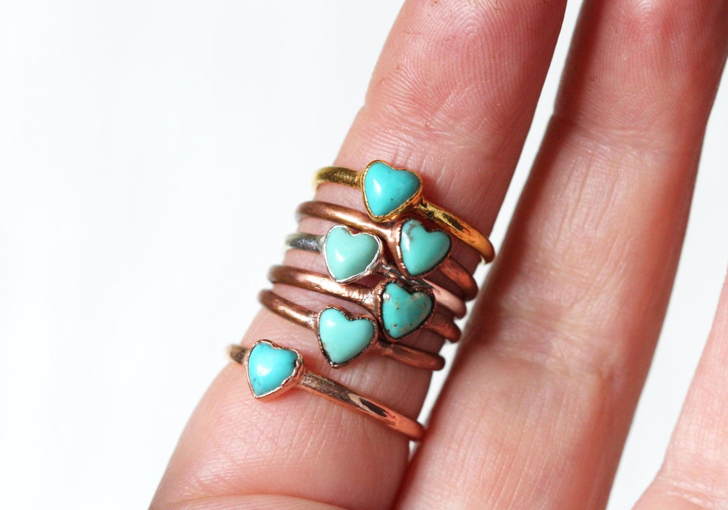 Turquoise Heart Ring - Campitos Turquoise - Electroformed Jewelry