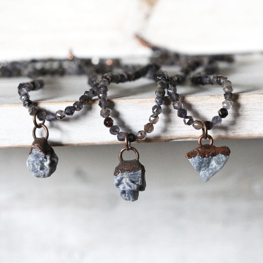 Sapphire Necklace - Beaded Jewelry - September Birthstone