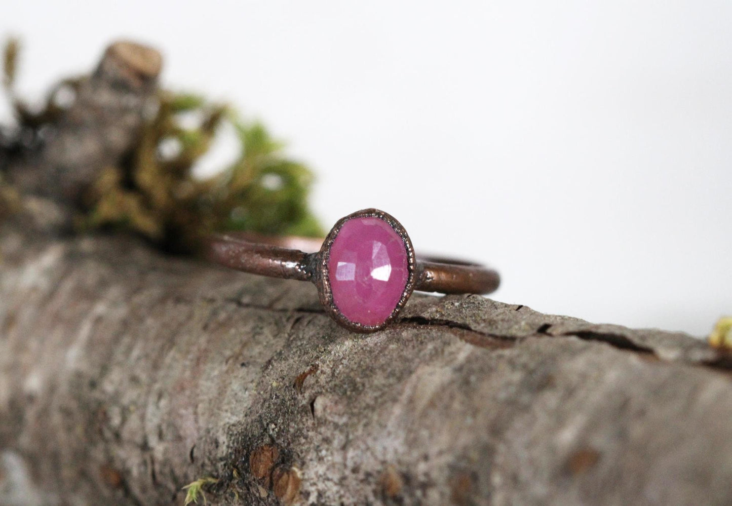 Pink Sapphire Ring - Simple Engagement - Faceted Birthstone Jewelry