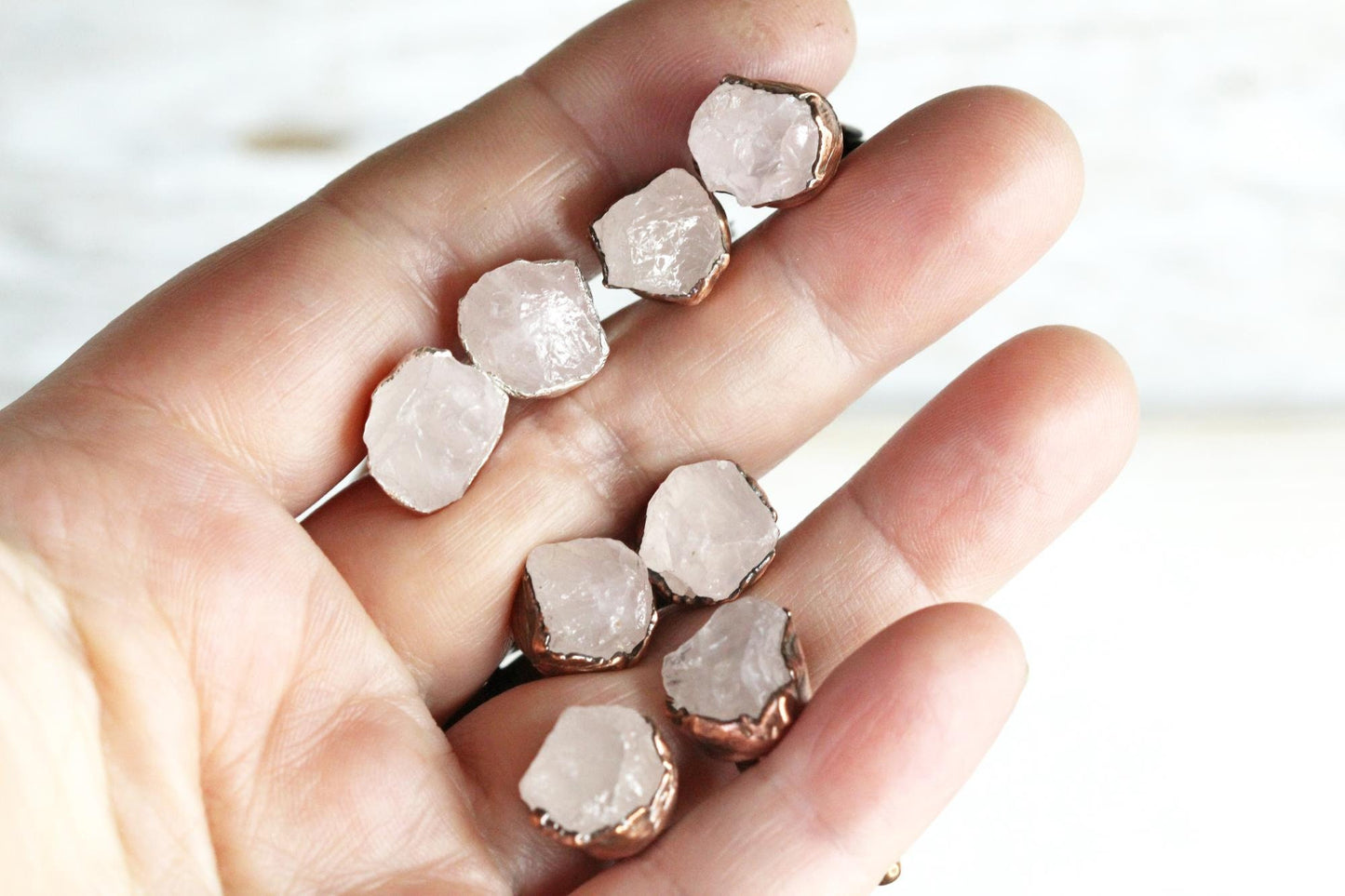 Raw Stone Cuff Links - Groomsmen Gift - Rose Quartz Cufflinks - Graduation Gift