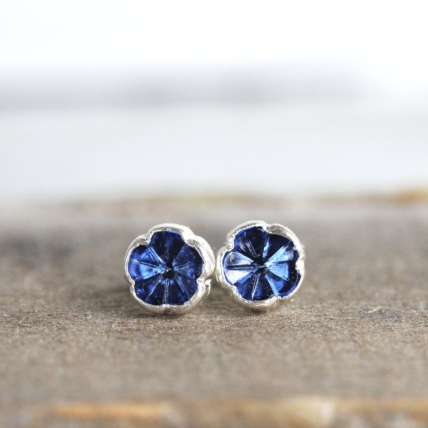 Flower Earrings - Something Blue - Botanical Jewelry