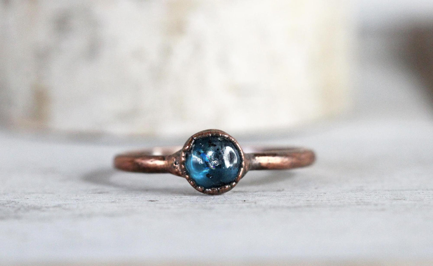 Moss Kyanite Ring - Stone Stacking Ring - Your Choice of Metal