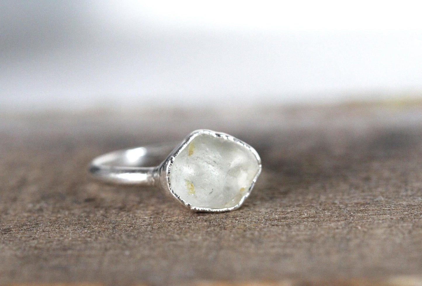 White Topaz Jewelry - Electroformed Jewelry - Statement Ring