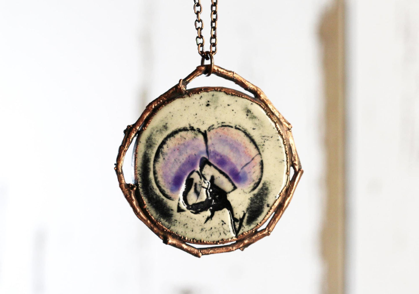 Ceramic Necklace - Pansy Pendant - Botanical Jewelry - Gift for Gardener