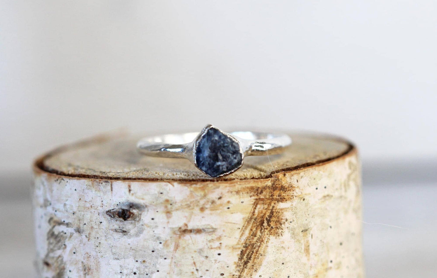 Raw Sapphire Ring - Natural Stone - September Birthstone Jewelry