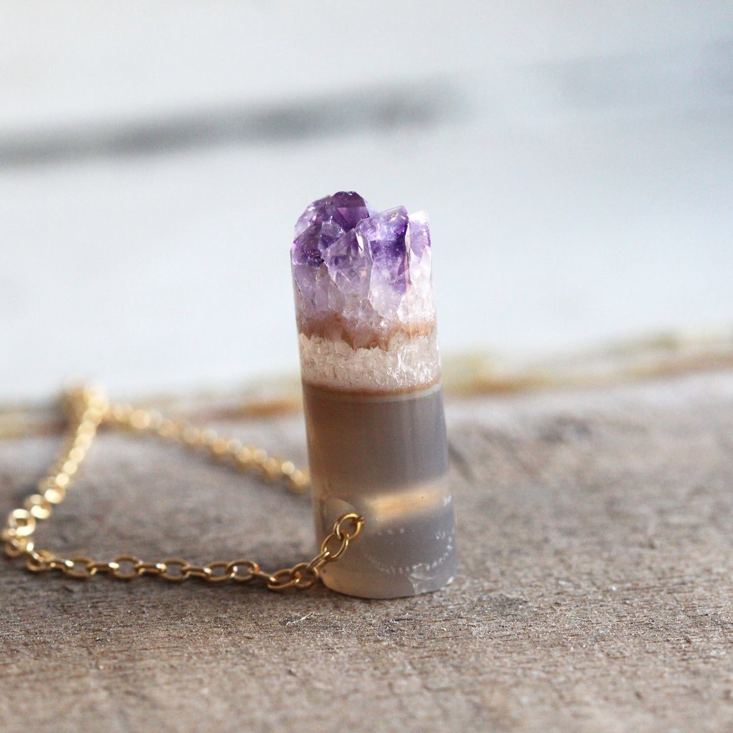 Amethyst Necklace - Purple Crystal Pendant - February Birthstone - Raw Amethyst Pendant