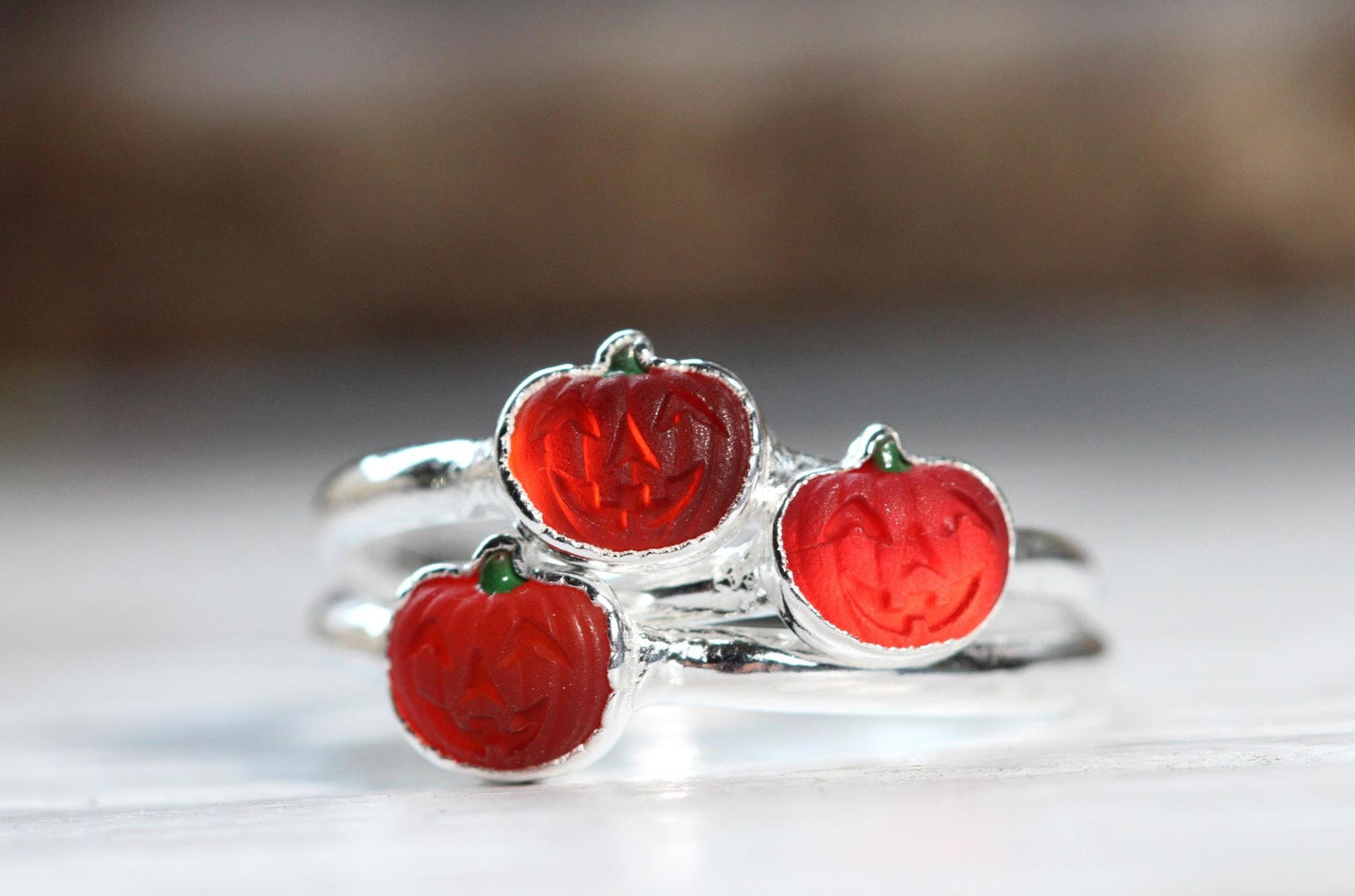 Pumpkin Ring - Orange Jack-O-Lantern - Fall Jewelry