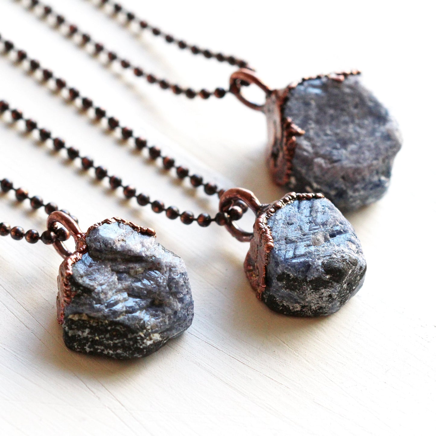 Raw Sapphire Necklace - Raw Gemstone Pendant - September Birthstone - Rough Crystal