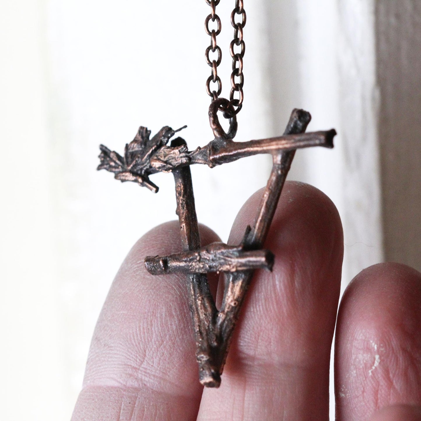 Earth Symbol Pendant- Witch Jewelry - Copper Necklace