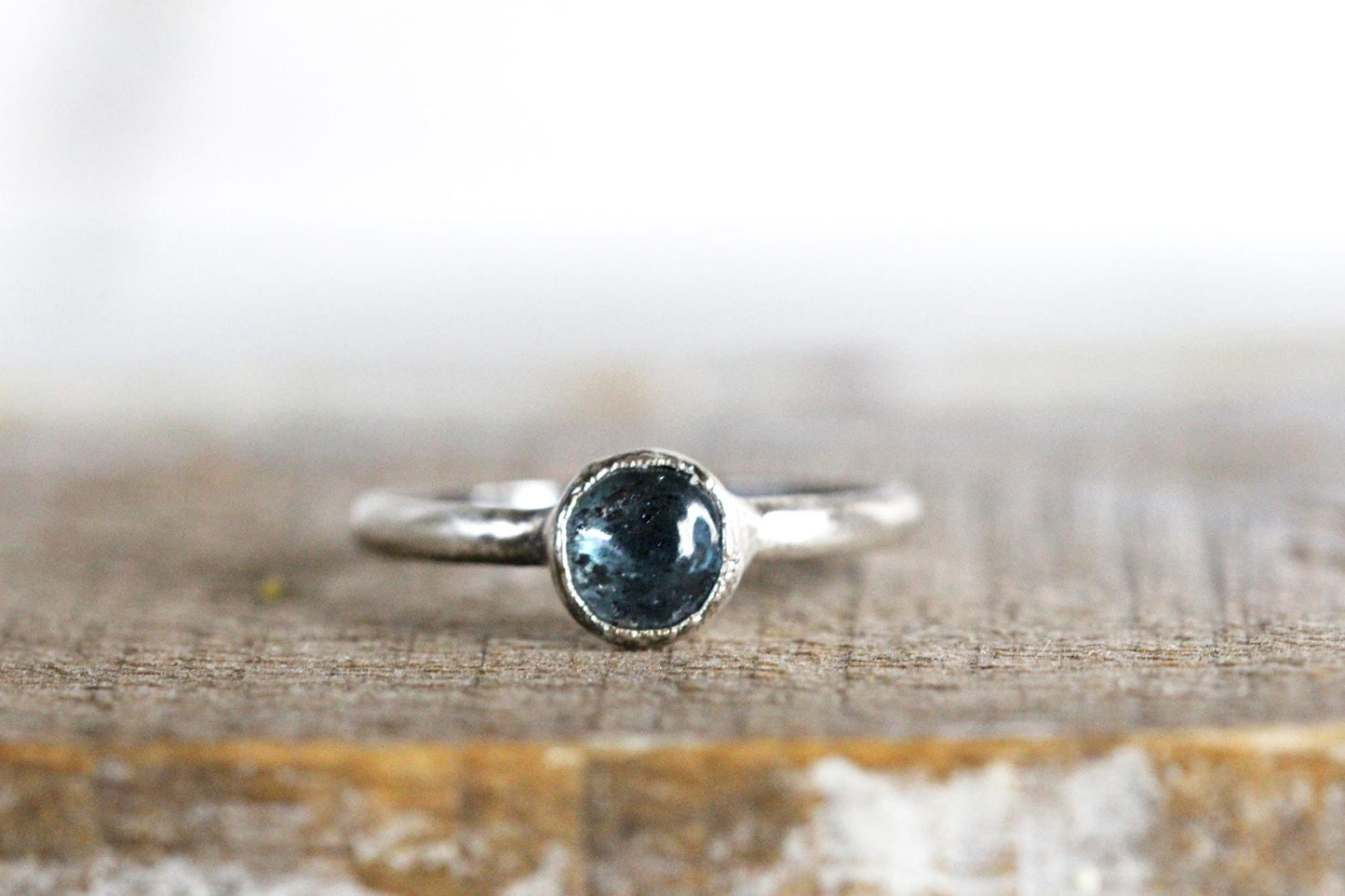 Moss Kyanite Ring - Stone Stacking Ring - Your Choice of Metal