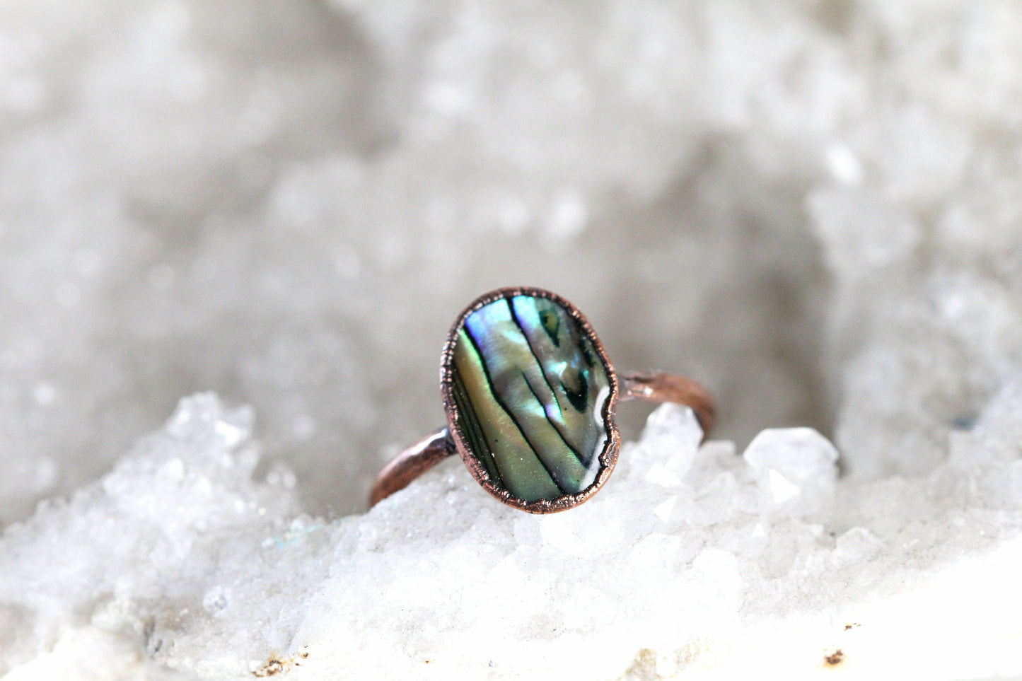 Abalone Ring - Silver Shell Ring - Paua Beach Jewelry