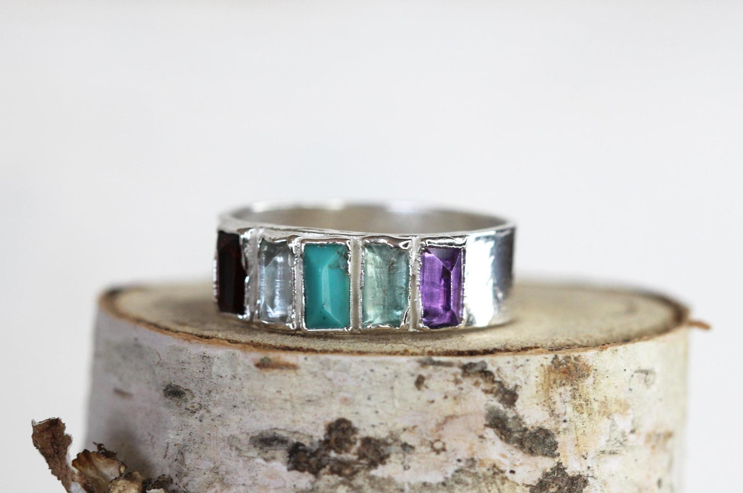 Custom Birthstone Ring - Personalized Unisex Family Ring - Multi Stone Crystal Ring - Mother's Day Ring