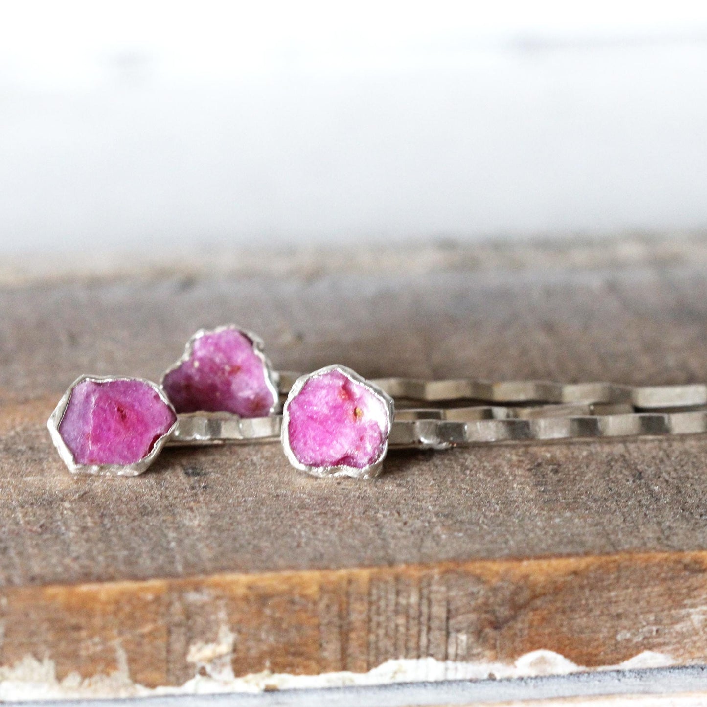 Ruby Bobby Pin- Stone Hair Jewelry - Bridal Hair Accessory