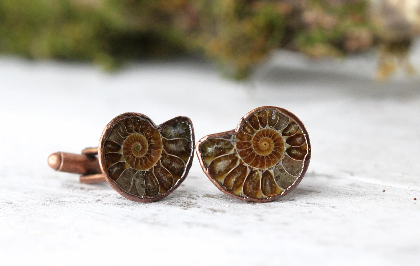 Ammonite Cufflinks - Groom Cufflinks - Groomsmen Gift - Father's Day Gift