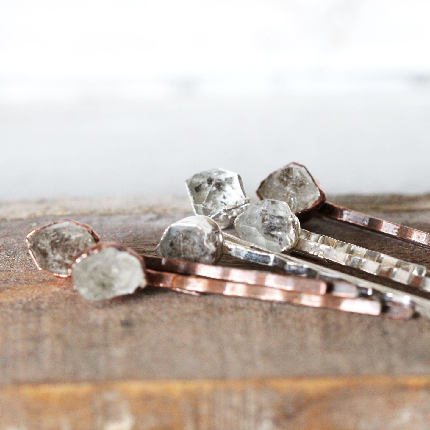 Crystal Bobby Pin - Bridal Hair Accessory - Quartz Hair Pin - Forest Wedding