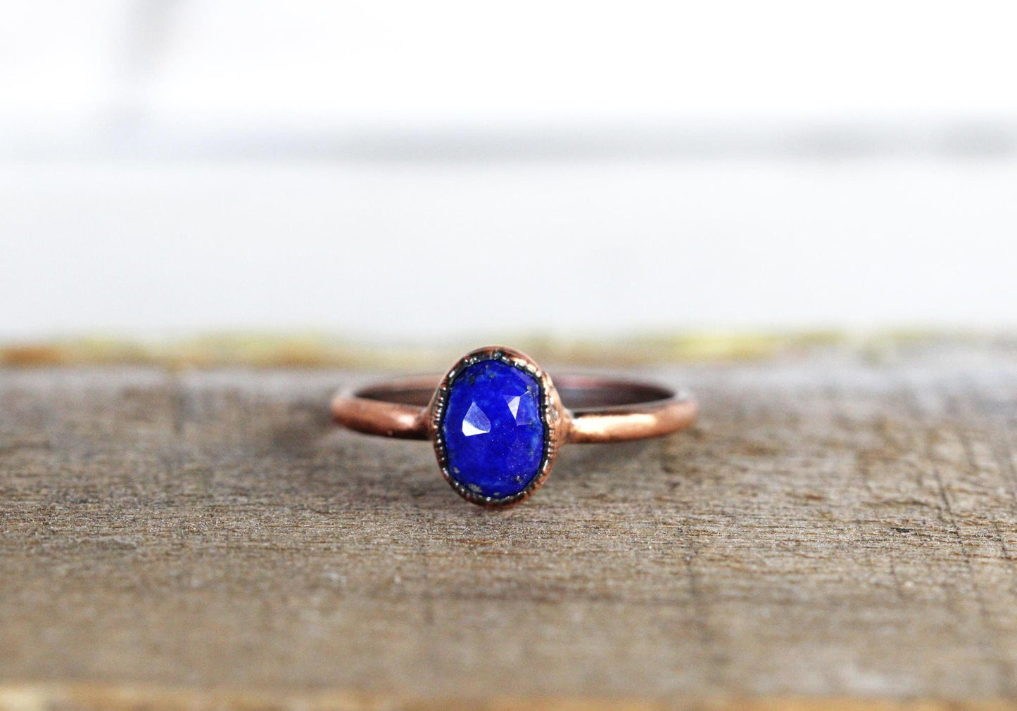 Lapis Lazuli Ring - Faceted Stone Ring - Natural Blue Gemstone