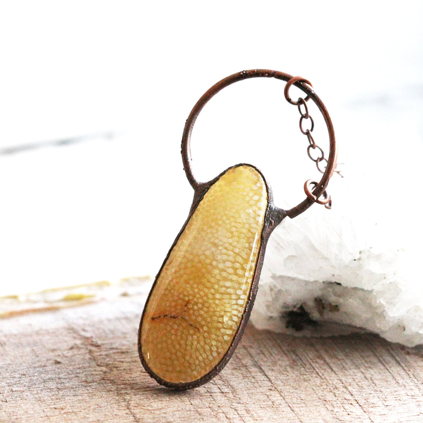 Fossil Coral Necklace - Coral Jewelry - Large Stone Pendant