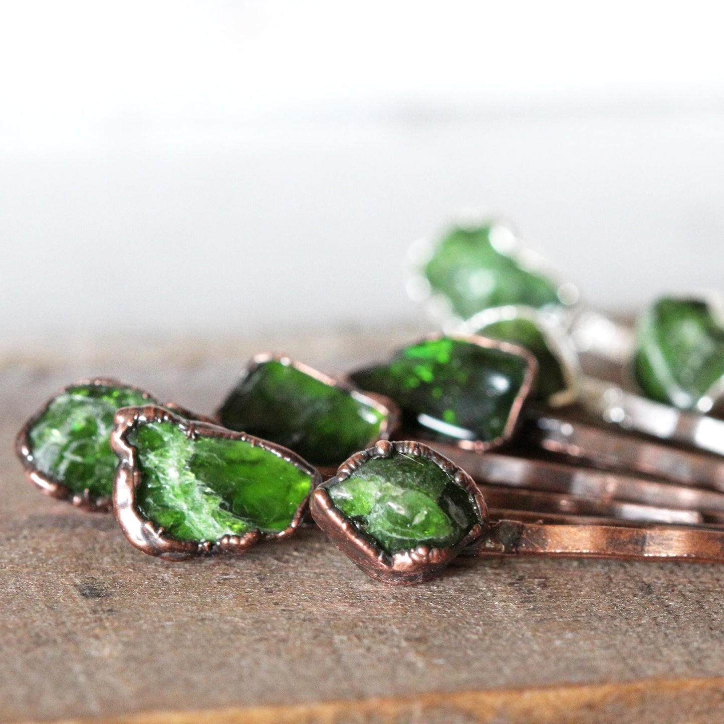 Chrome Diopside Bobby Pin - Green Hair Pin - Bridesmaid Gift