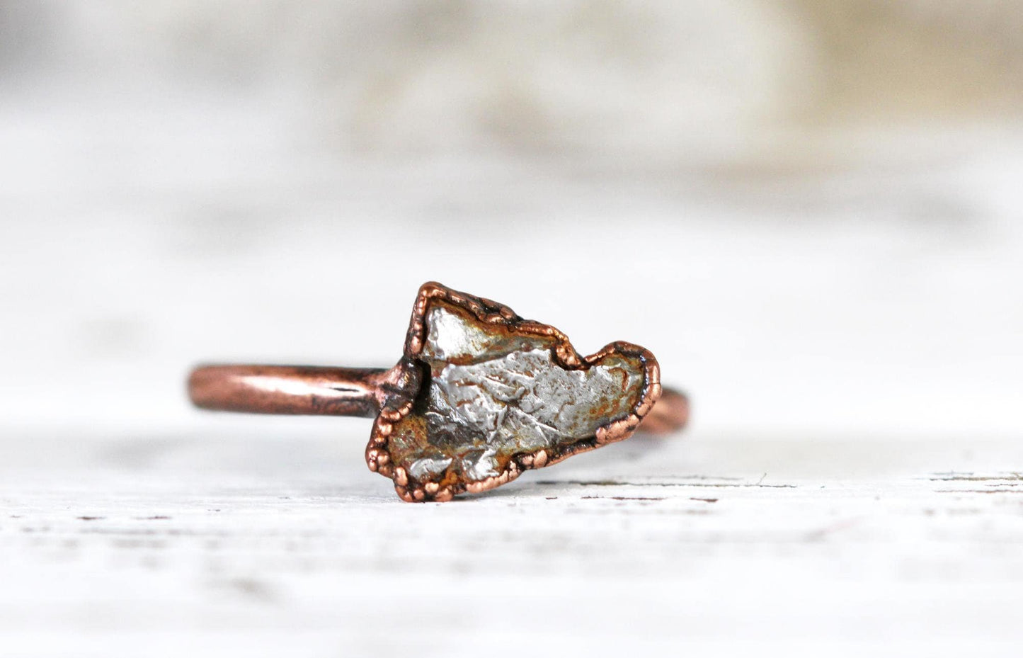 Meteorite Ring - Campo del Cielo Meteorite - Copper Ring - Geekery Collector Gift - Astronomy Gift