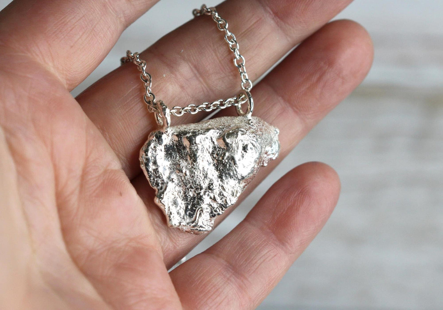 Turquoise Necklace - Silver and Turquoise Pendant - Raw Stone Jewelry