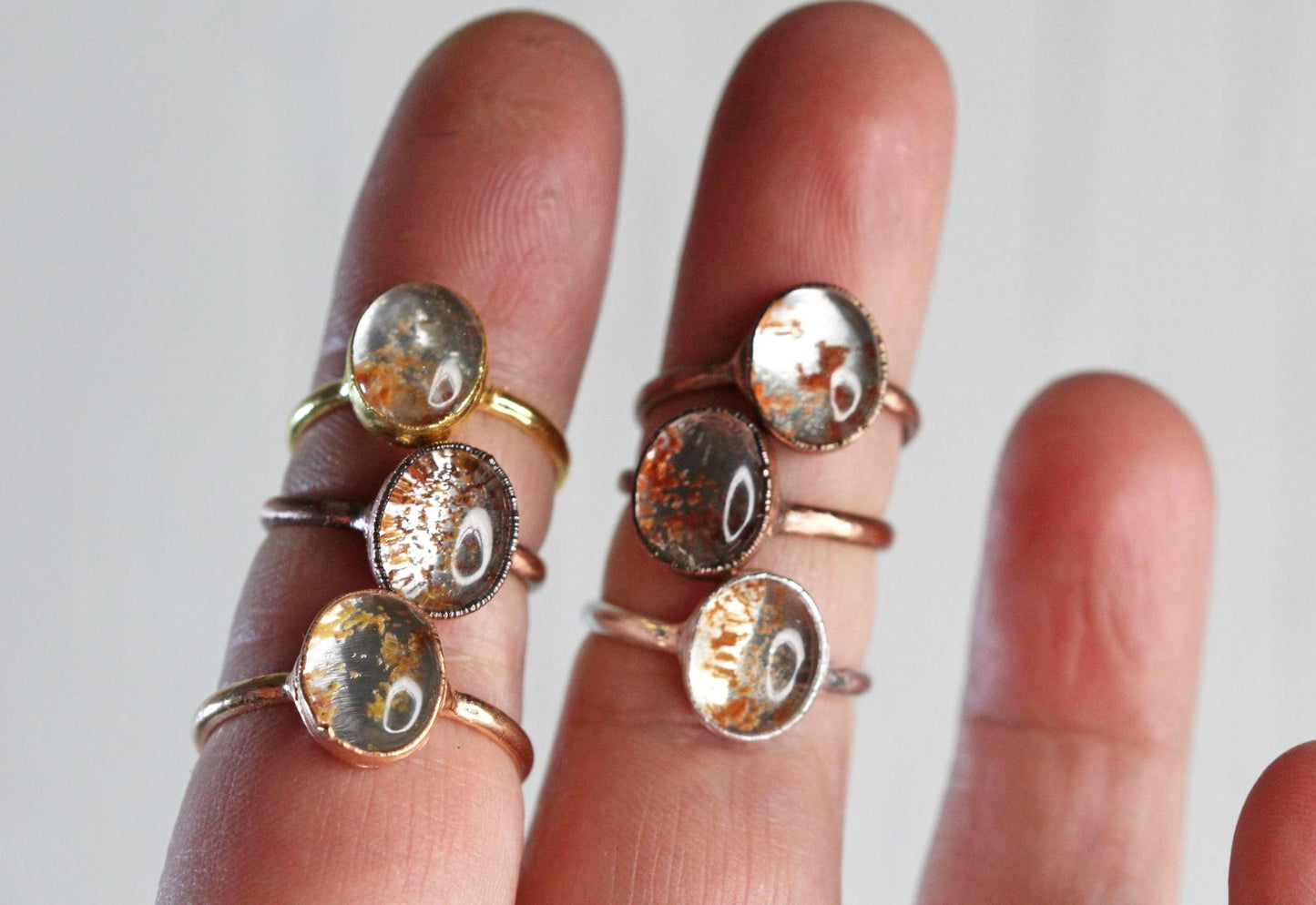 Garden Quartz Ring - Lodolite - Phantom Quartz