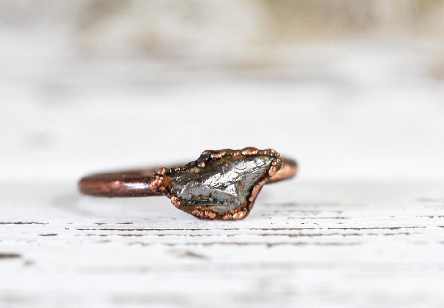 Meteorite Ring - Campo del Cielo Meteorite - Copper Ring - Geekery Collector Gift - Astronomy Gift