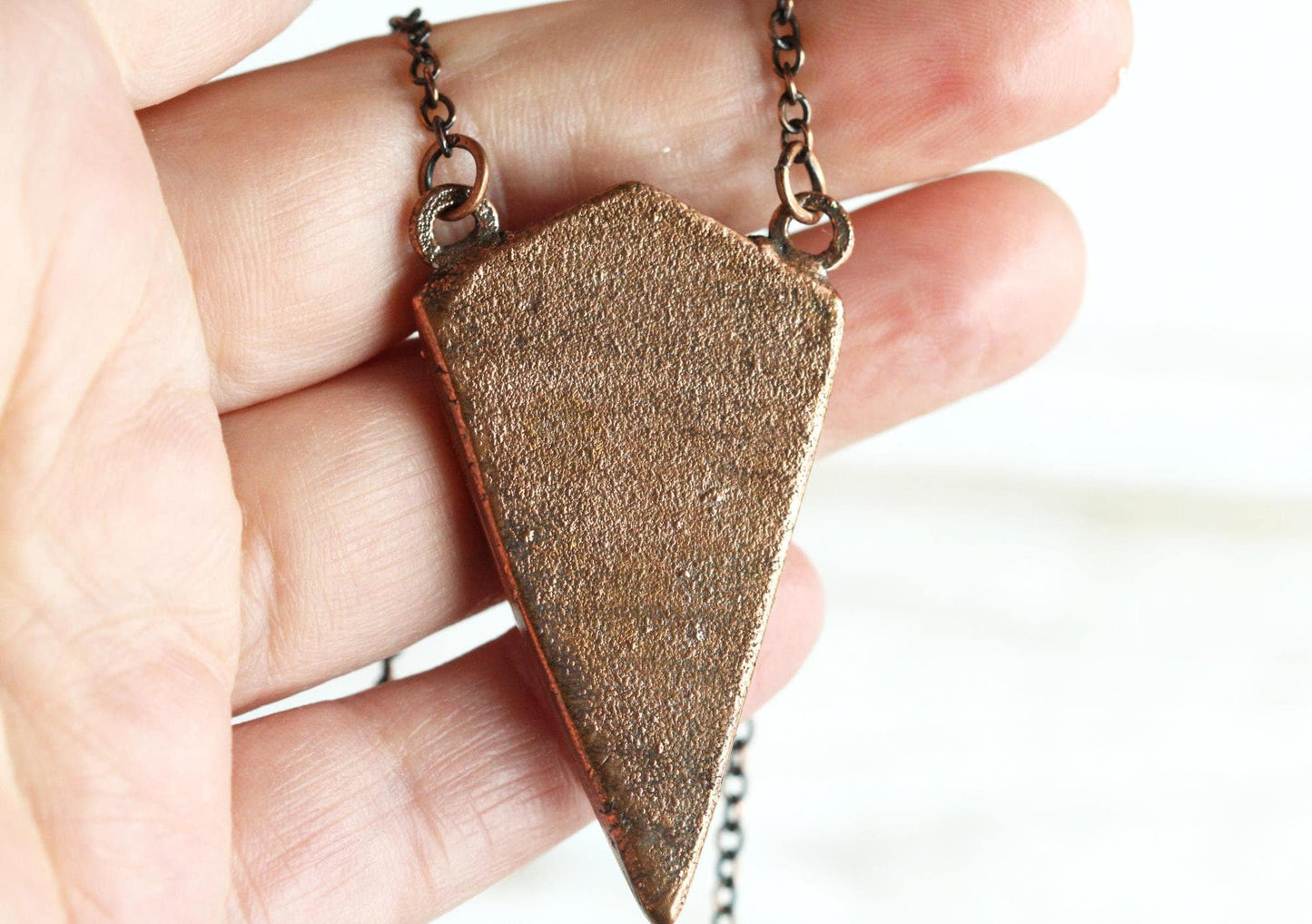 Magnesite Necklace - Copper Necklace - Electroformed Copper