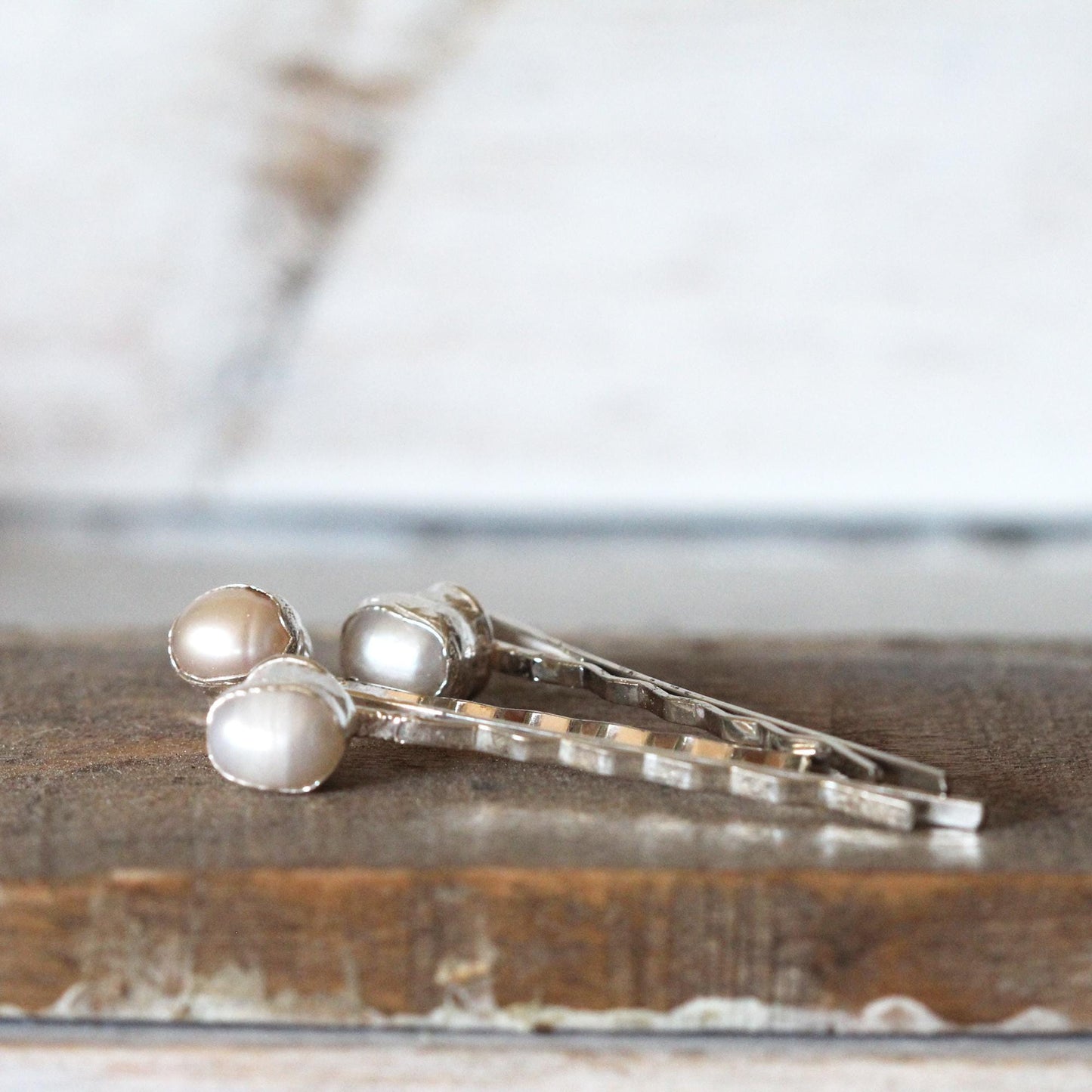 Pearl Bobby Pin - June Hair Pin - Pearl Hair Jewelry - Bridal Hair Accessory - Copper Hair Pin