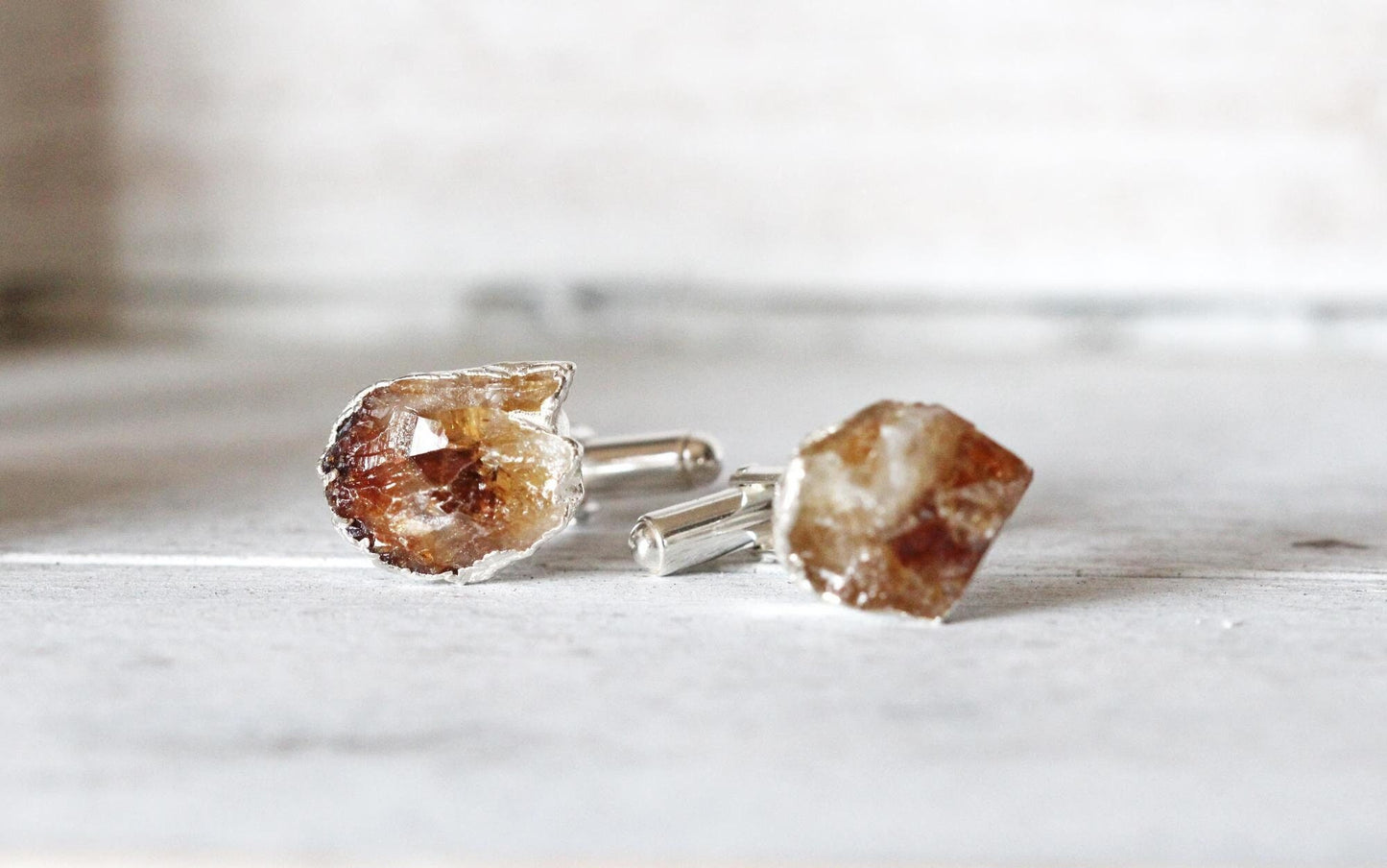 Citrine Cufflinks - Graduation Gift - Stone Cuff Links - Unique Gift for Him