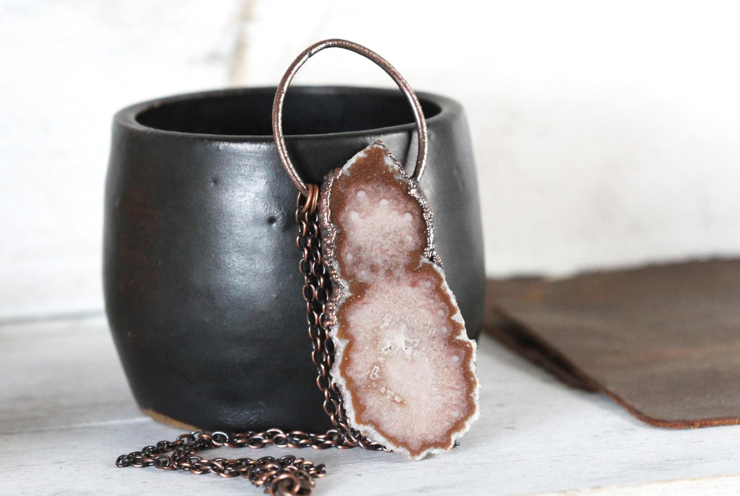 Amethyst Slice Pendant - Big Crystal Pendant - Stalactite Jewelry