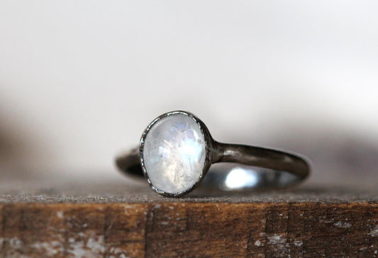Moonstone Ring - Rainbow Moonstone - June Birthstone Jewelry