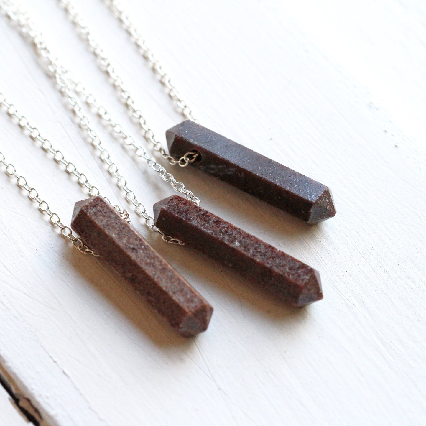 Garnet Point Necklace - January Birthstone - Crystal Pendant - Birthstone Jewelry
