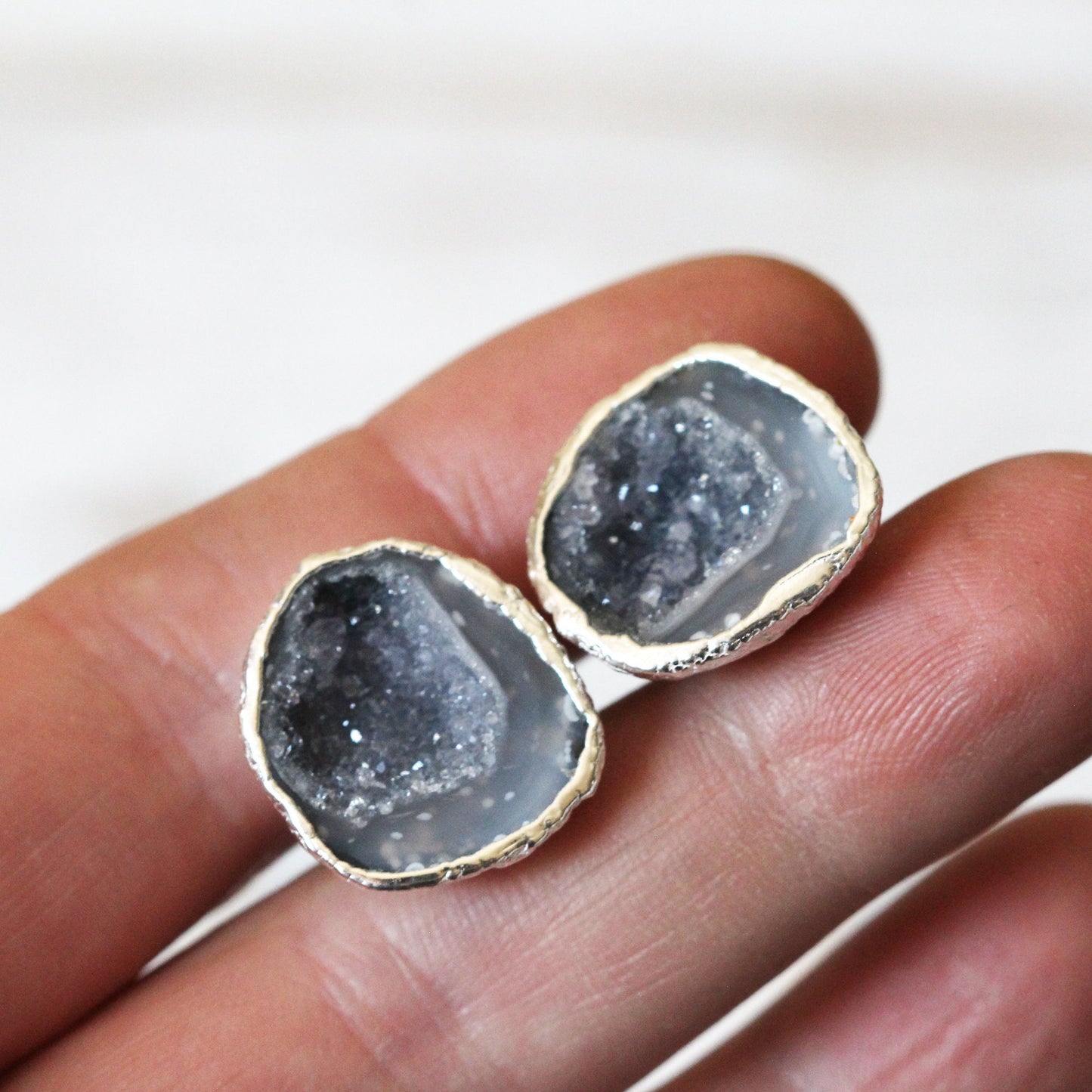 Geode Cuff Links - Amethyst Tobasco Geode - Groomsmen Gift - Raw Crystal Cufflinks
