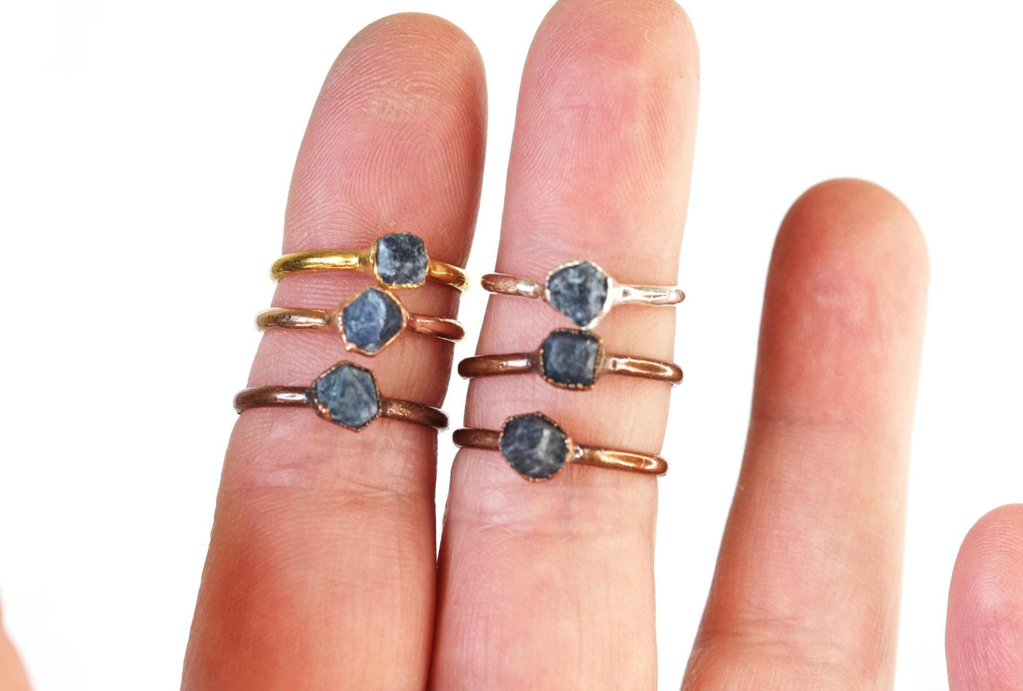 Raw Sapphire Ring - Natural Stone - September Birthstone Jewelry